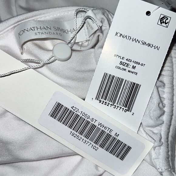 NWT Jonathan SIMKHAI Jessica Ruched Maxi Dress White Medium - Picture 14 of 16